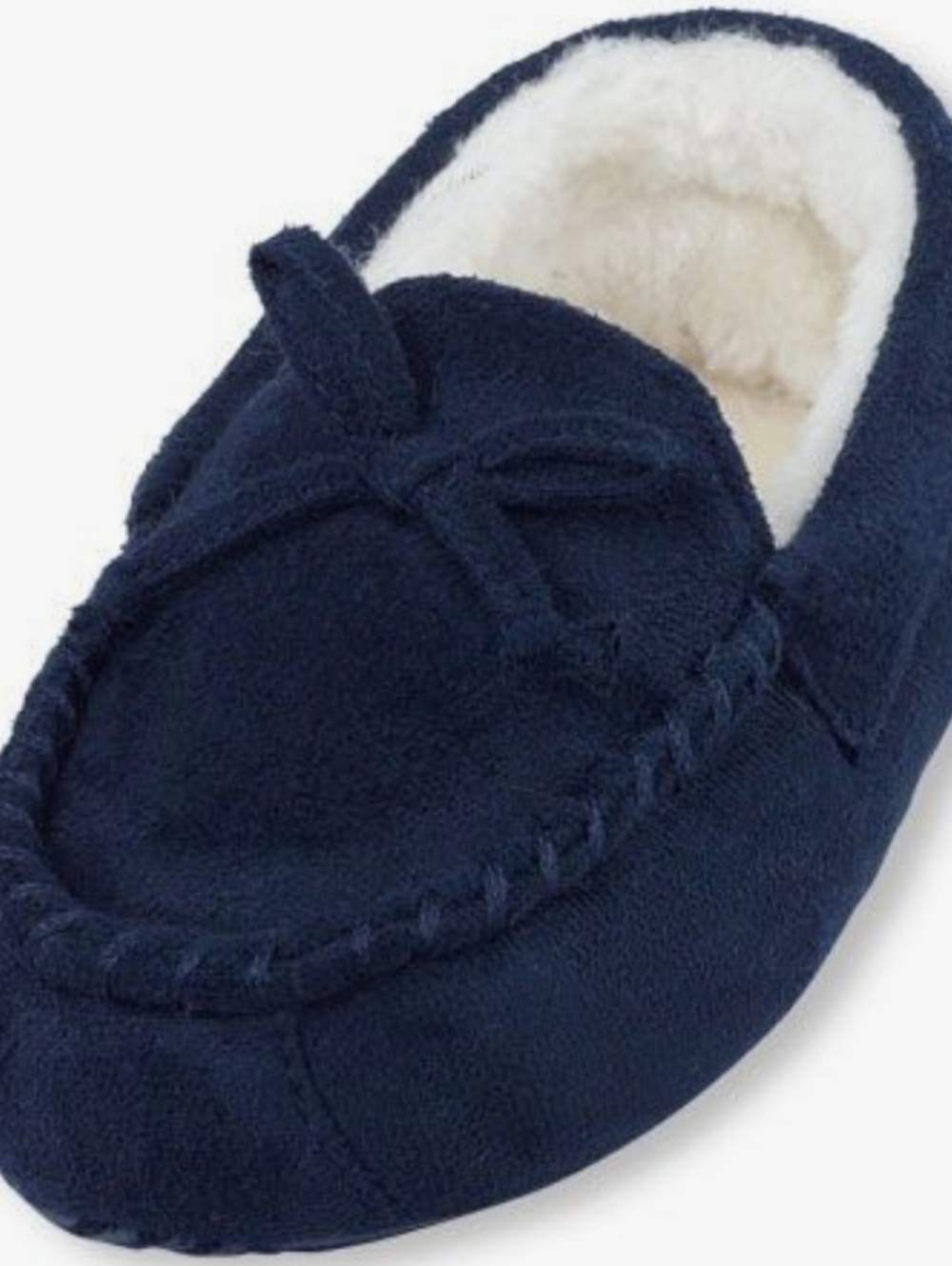 Nautica Baby Boy Dark Blue Loafers With White fur.